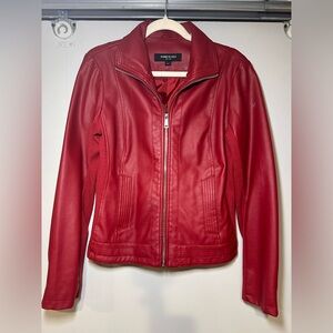 **SOLD**Red Leather Jacket by Kenneth Cole